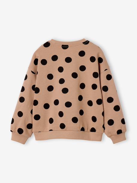 Sweat fille col rond écru+ivoire+rose pâle+taupe - vertbaudet enfant 
