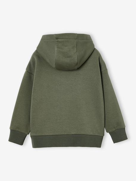 Sweat garçon à capuche motif poitrine orange+vert sauge - vertbaudet enfant 