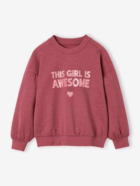 Fille-Pull, gilet, sweat-Sweat fille col rond