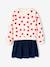Robe fille 2 en 1 molleton et gaze de coton anthracite+marine+rouge - vertbaudet enfant 