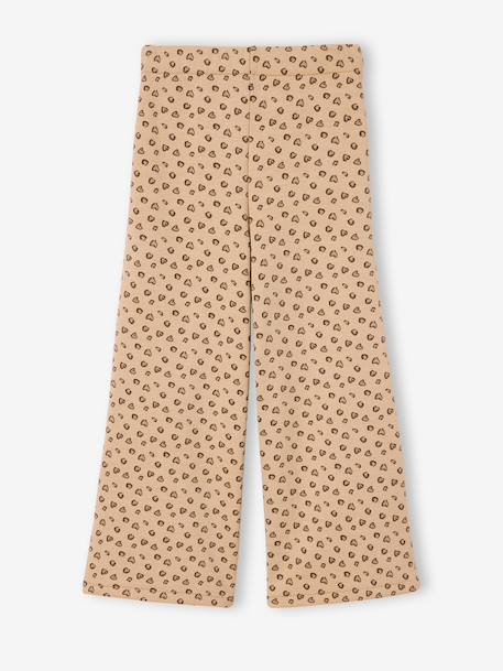Legging fille large polaire marine+marron imprimé+vanille - vertbaudet enfant 