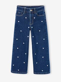 Meisje-Wijde jeans voor meisjes Susan geborduurd