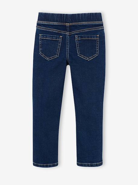 Jean tregging fille bleu foncé+bleu moyen+denim bleached - vertbaudet enfant 