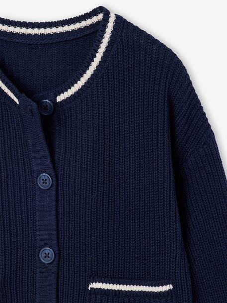 Gilet fille manches longues marine - vertbaudet enfant 
