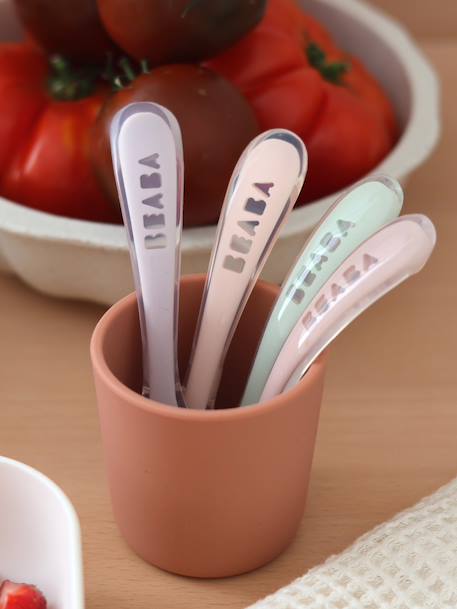 Lot de 4 cuillères 2ème âge Soft sans BPA BLUE/ PINK/ MIST/ GREEN - vertbaudet enfant 