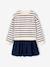 Robe fille 2 en 1 molleton et gaze de coton anthracite+marine+rouge - vertbaudet enfant 
