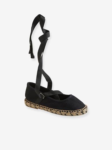 Ballerines espadrilles fille en toile NOIR - vertbaudet enfant 