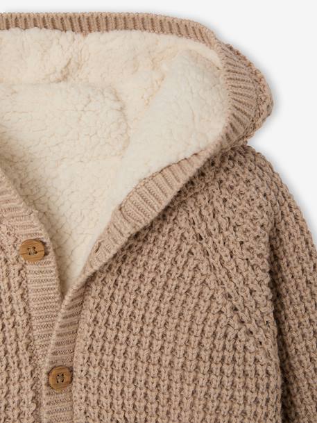 Babyvest met capuchon van tricot gemêleerd beige - vertbaudet enfant 