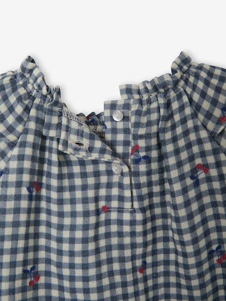 Blouse met lange mouwen voor babymeisjes grijsblauw - vertbaudet enfant 