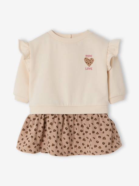 2-in-1 babyjurk met lange mouwen vanille - vertbaudet enfant 