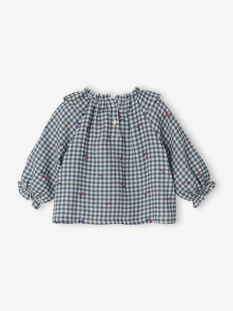 Blouse met lange mouwen voor babymeisjes grijsblauw - vertbaudet enfant 
