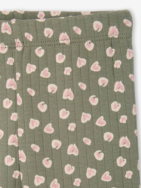 Bedrukte babylegging in ribgebreide stof saliegroen+taupe - vertbaudet enfant 