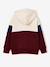sweater  met capuchon voor jongens met colourblocking bordeauxrood+rood - vertbaudet enfant 