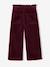 Pantalon fille large velours côtelé style paperbag bordeaux+camel+marine+mauve+olive - vertbaudet enfant 