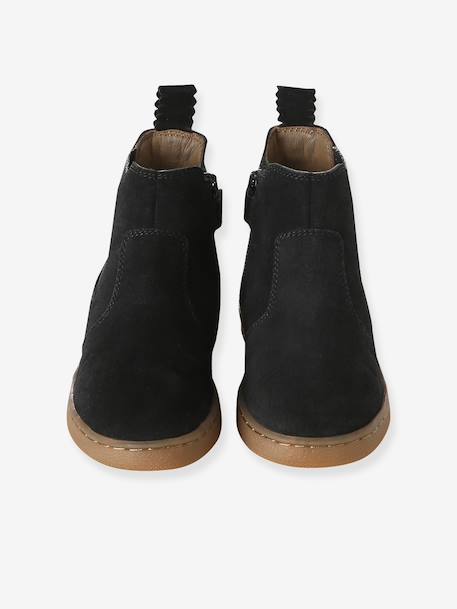 Leren meisjeslaarzen beige+brons+bruin+cacao+goudgeel+groen+marineblauw+oudroze+zwart - vertbaudet enfant 