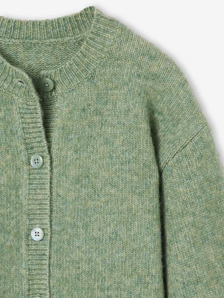 Gilet fille manches longues écru+lavande+vert sauge - vertbaudet enfant 
