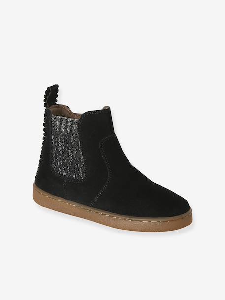 Leren meisjeslaarzen beige+brons+bruin+cacao+goudgeel+groen+marineblauw+oudroze+zwart - vertbaudet enfant 