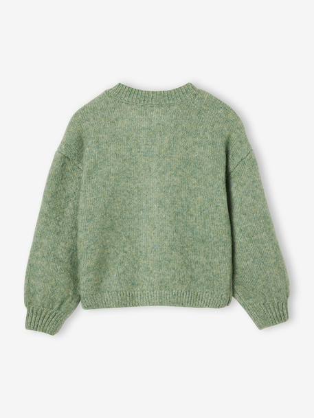 Gilet fille manches longues écru+lavande+vert sauge - vertbaudet enfant 