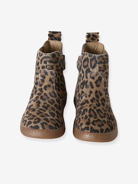 Leren meisjeslaarzen beige+brons+bruin+cacao+goudgeel+groen+marineblauw+oudroze+zwart - vertbaudet enfant 