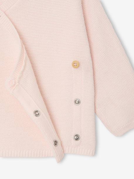 Brassière bébé naissance tricot point mousse coton et laine beige chiné+blanc+cappuccino+rose pâle+vert sauge - vertbaudet enfant 