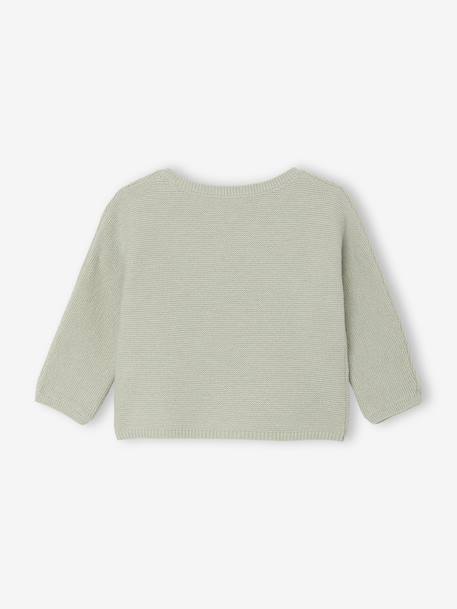 Brassière bébé naissance tricot point mousse coton et laine beige chiné+blanc+cappuccino+rose pâle+vert sauge - vertbaudet enfant 