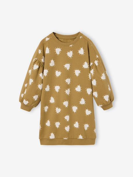 Robe courte fille écru+olive - vertbaudet enfant 