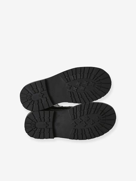 Meisjes boots in leer met veters zwart - vertbaudet enfant 