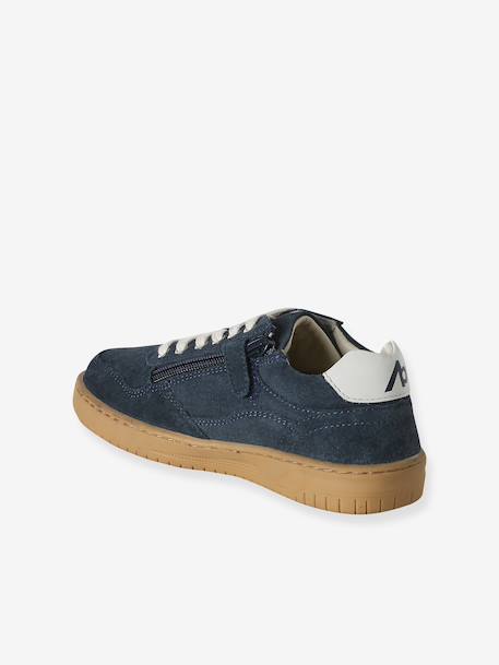 Jongens leren sneakers marineblauw - vertbaudet enfant 