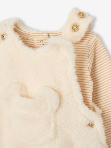 Set met tuinbroekje en body voor babyjongens vanille - vertbaudet enfant 