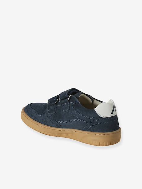 Baskets enfant garçon cuir à scratchs marine - vertbaudet enfant 