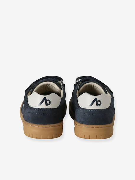 Baskets enfant garçon cuir à scratchs marine - vertbaudet enfant 