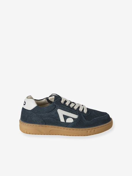 Jongens leren sneakers marineblauw - vertbaudet enfant 