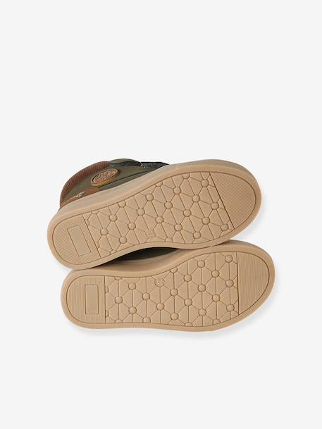 Boots enfant garçon à scratchs kaki+marine - vertbaudet enfant 