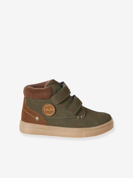 Jongensboots met straps kaki+marineblauw - vertbaudet enfant 