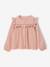 Chemise manches longues fille bleu ardoise+rose poudré+vanille - vertbaudet enfant 