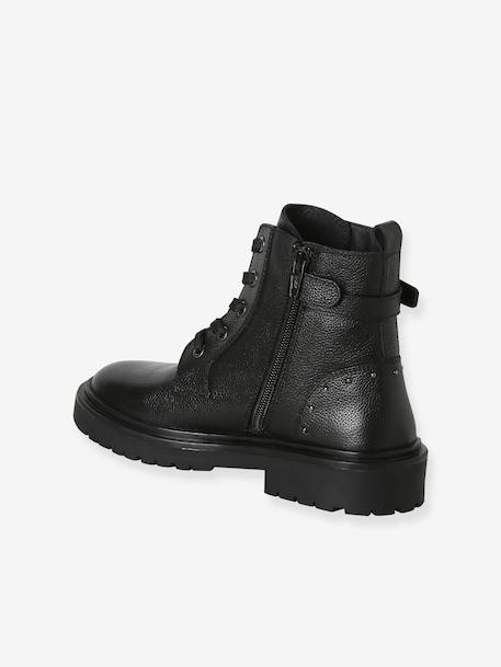 Meisjes boots in leer met veters zwart - vertbaudet enfant 