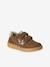 Meisjessneakers leer met klittenband beige+bruin+goudgeel+oudroze - vertbaudet enfant 