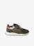 Jongens sneakers leer met klittenband kaki+marineblauw - vertbaudet enfant 