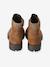 Meisjes leren boots met rits bruin - vertbaudet enfant 