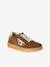 Baskets fille cuir à lacets fermeture zip beige+jaune d'or+marron - vertbaudet enfant 