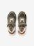 Jongens sneakers leer met klittenband kaki+marineblauw - vertbaudet enfant 
