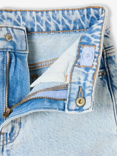 Barreljeans meisje gebleekt denim+middenblauw - vertbaudet enfant 