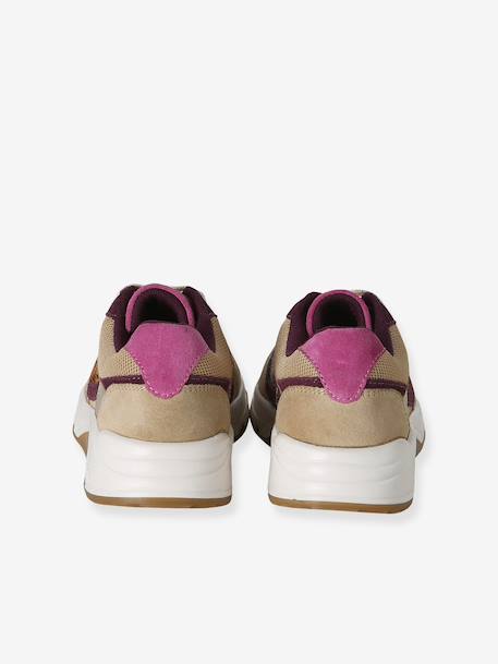 Meisjessneakers leer met veters beige - vertbaudet enfant 