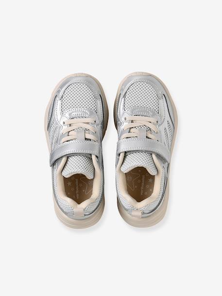 Meisjes sneakers met klittenbandsluiting zilver - vertbaudet enfant 