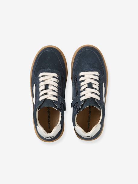 Jongens leren sneakers marineblauw - vertbaudet enfant 