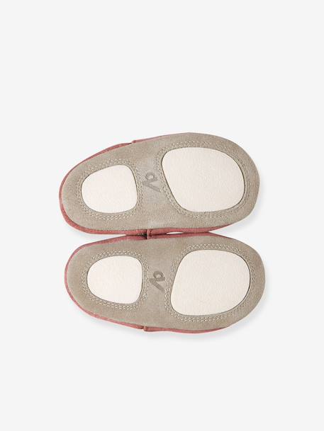 Chaussons bébé cuir souple blanc imprimé+bleu nuit+lot rose+or+rose imprimé+rose poudré+vieux rose - vertbaudet enfant 