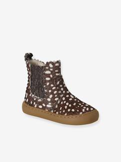 -Chelsea boots met rits en elastiek van leer voor baby
