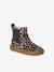Chelsea boots met rits en elastiek van leer voor baby donkerbruin+goudgeel+marineblauw+oudroze - vertbaudet enfant 
