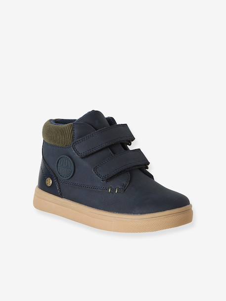 Boots enfant garçon à scratchs kaki+marine - vertbaudet enfant 
