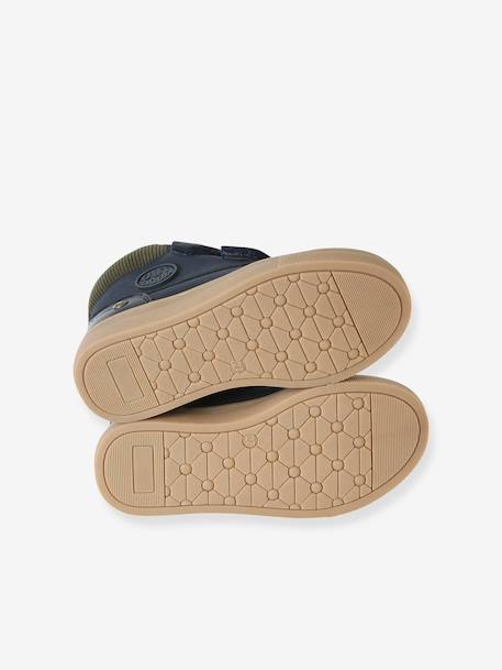 Boots enfant garçon à scratchs kaki+marine - vertbaudet enfant 